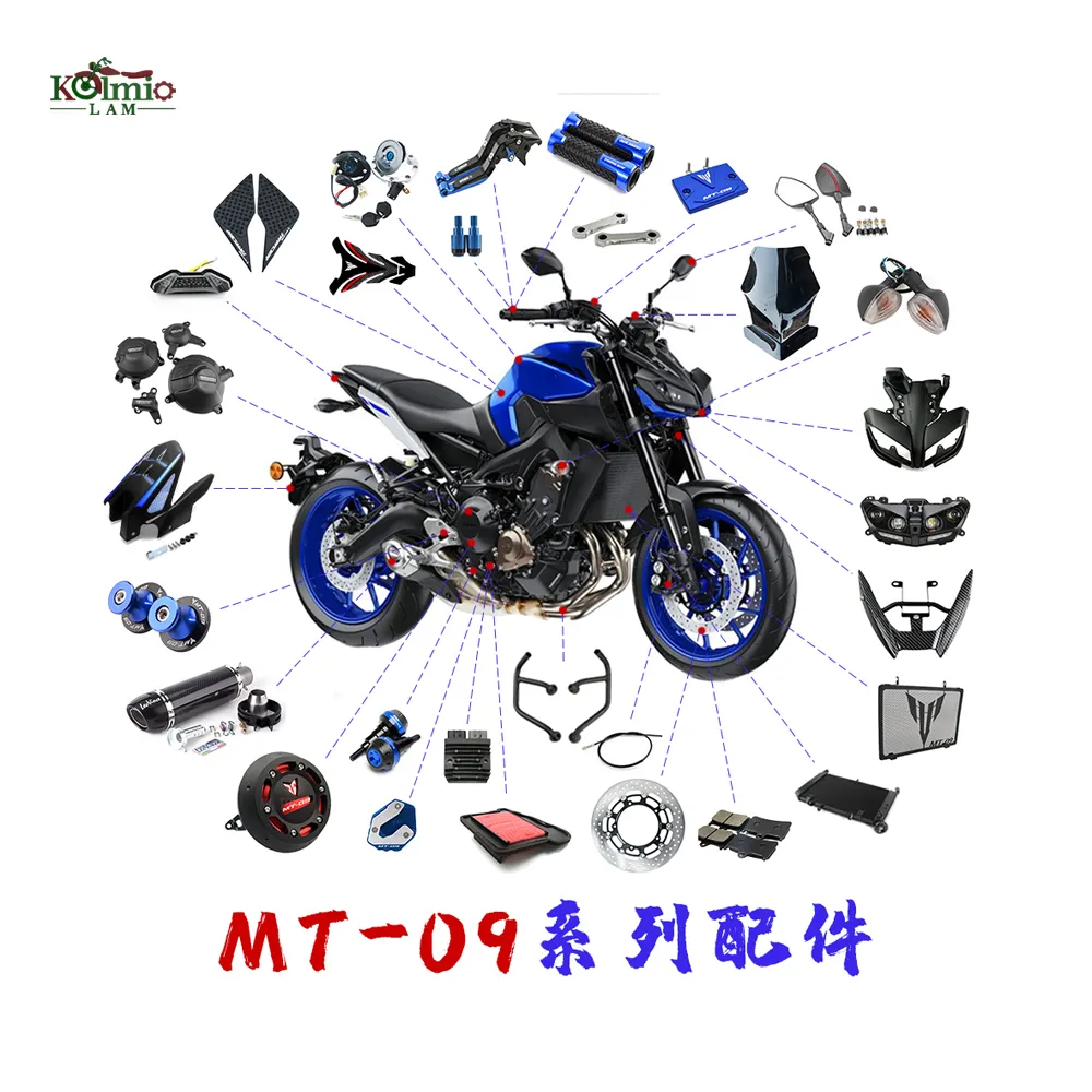 Motorcycle Accessories Fit For YAMAHA MT09 MT-09 2013-2022 LED headlight/front cover fairing protector/windscreen/rear fender
