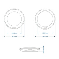 LZ Pack 100 pièces Boîtier compact de luxe rond doré métallique de 59 mm pour poudre pressée et blush, personnalisable