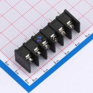 MX25S-7.62-06P-BK01-Cu-S-A Barrier Terminal Block Through hole,P=7.62mm Connector Two Sides 7.62mm 1x6P Straight Pin - Product Image 1