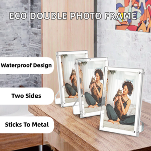 Cadres photo en <span class=keywords><strong>acrylique</strong></span>, cadres photo transparents avec support, cadre magnétique transparent flottant, cadeau pour la décoration de bureau à domicile - Product Image 2