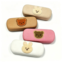 Étui de rangement pour lunettes personnalisé avec patch de dessin animé, coque rigide, résistant aux chocs, anti-poussière, portable, multicolore