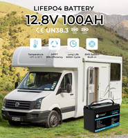 Batterie portable LifePO4 12V 100AH, batterie lithium-ion solaire pour usage domestique, extérieur et camping, en stock aux États-Unis/UE