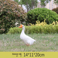 Modèle d'animal statique en tissu peluche, imitation plumes de canard, poulet ou oie, grand, blanc, pour décoration de jardin pastoral et photographie