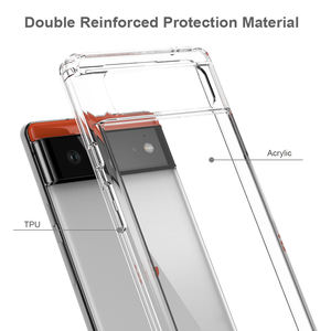 Hot New Transparent 2-en-1 Hybrid Mobile Phone Case pour Google <span class=keywords><strong>Pixel</strong></span> 6 Dual Protection Cellphone Cover - Product Image 3