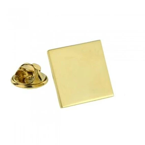 Spilla da bavero personalizzabile con nome, in oro e argento, rettangolare o quadrata, vuota - Product Image 3