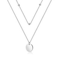 Collier à double disque superposable, style minimaliste polyvalent pour usage quotidien, bijoux pour femme de style Ins