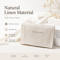 Pochette en lin multi-usages pour le rangement de bijoux, pièces de monnaie, écouteurs, petits cadeaux, cosmétiques, légère, durable, compacte, sac portable