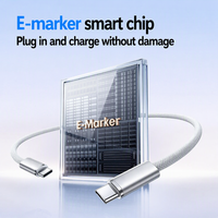 Câble tressé Nano Type C vers Type C 140W avec puce E Marker, cordon de charge ultra rapide pour téléphone, tablette, ordinateur portable, Switch