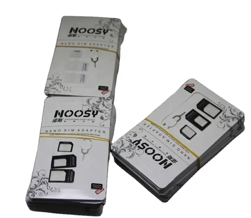 Zwart/Wit 4 In 1 Converteren Nano Sim Kaart Naar Micro Standaard Adapter Voor Iphone Xiaomi Samsung Mobiele Telefoons