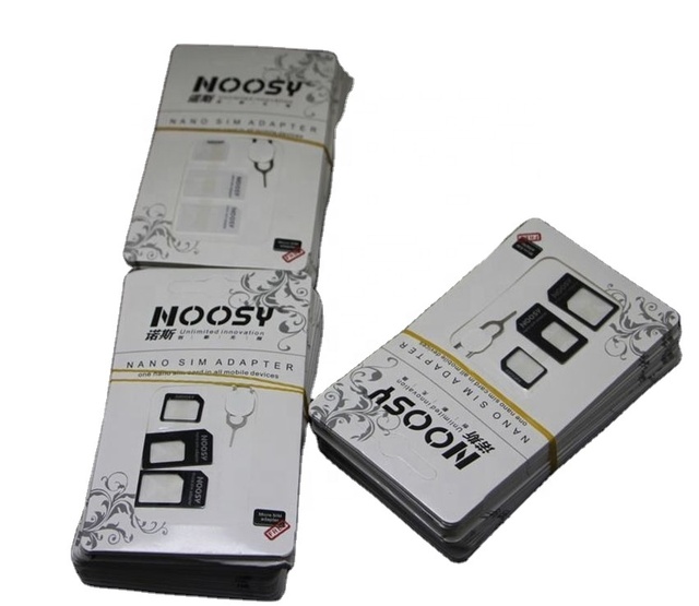 Black/ White 4 in 1 Convert Nano SIM Card to Micro Standard Adapter for iPhone Xiaomi Samsung Mobile Phones