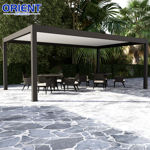 Tenda da Sole Motorizzata Moderna Contemporanea Reversibile con Motore, Cinghia Luminosa, Tetto Mobile, per Esterni, Giardino, in Alluminio, con Palo - Product Image 6