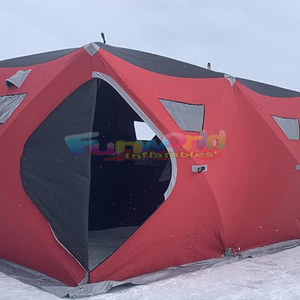 Abri portable pour l'extérieur en tissu oxford pour 4 personnes tente gonflable isolée portable pour la pêche sur glace - Product Image 4