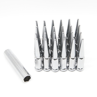24 PIEZAS 60 °   Tuerca de Rueda Cónica M14x1.5 Cromada con Punta, 4.4 de Altura, Hexagonal, Compatible con Chevy Silverado