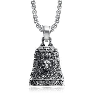 Collar con colgante de cabeza de león de acero inoxidable para hombre, accesorios de joyería con temática del zodiaco animal - Product Image 4