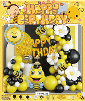 Ensembles de ballons d'abeille couleur Latex Kit d'arche de guirlande jaune or noir fournitures de décorations de fête d'anniversaire joyeux