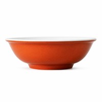 Bol mélangeur en mélamine bicolore orange brûlé, empilable et écologique, 17 cm, pour cuisine extérieure, pique-nique, usage domestique