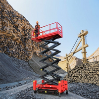 Plateforme de travail aérienne chenillée autopropulsée à ciseaux, tout-terrain, hydraulique, pour la construction et l'entretien