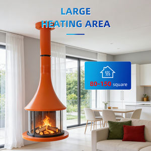 <span class=keywords><strong>Cheminée</strong></span> d'angle suspendue moderne JingXin en acier au carbone à feu réel, pour hôtel, à poser au sol, pour intérieur - Product Image 2