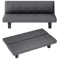Canapé-lit pliant simple gris, fauteuil d'appartement, fauteuil inclinable familial inhabituel, divan simple, mobilier de salon