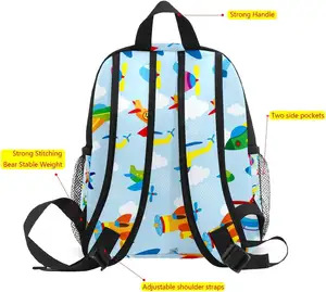 Милый мини рюкзак с принтом самолета для мальчиков и девочек легкая сумка на плечо для детей