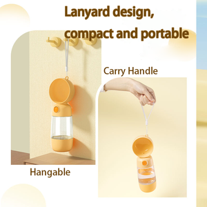 Accesorios para mascotas PP perro portátil 2 en 1 botella de agua para mascotas de plástico de grado alimenticio ecológica con botón de un toque flujo de agua fácil - Product Image 5