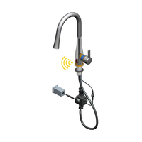 Adaptateur de robinet intelligent sans contact automatique Rajeyn avec capteur infrarouge, finition chromée, montage sur plan, boîtier de commande compact