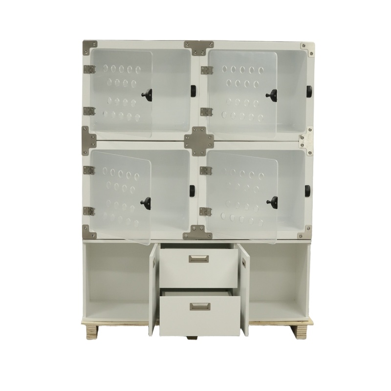 Reusable Veterinary Fiberglass Animal Cages Large