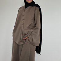 Ensemble Modeste Élégant Classique en Coton Tricoté à Manches Longues de Couleur Unie pour Femme, Fabrication Chinoise Willson, Vente en Gros