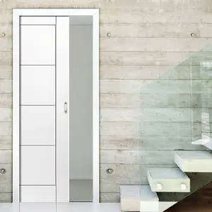 European Style Wooden Panel Door Barn Wooden Hidden Sliding System Customized Size Composite Doors