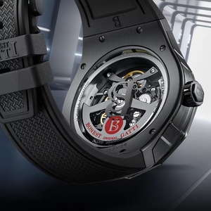 Montre automatique BG5807, boîtier transparent, montre-bracelet mécanique, bracelet en caoutchouc, cadran squelette, montres pour hommes - Product Image 4
