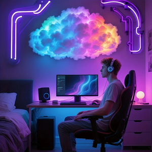 Smart 3D Lightning <strong>Cloud</strong> <strong>Lamp</strong> with Bluetooth Voice Control USB Dimmable Mood Light for Game Room Party Home Decor Game Light - Product Image 4