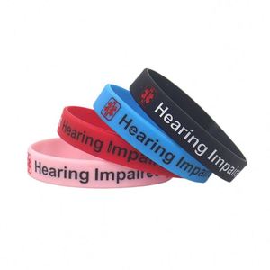 Pulsera de Silicona con Señal de Advertencia para Personas con Discapacidad Auditiva, Regalo de Promoción de Conciencia Médica, Pulsera de Goma Personalizable - Product Image 5