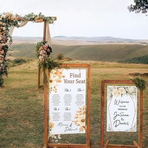 Supporto in Legno per Cartello di Benvenuto <span class=keywords><strong>Matrimonio</strong></span>, Marrone, per Matrimoni, Baby Shower, Feste di Compleanno - Product Image 5