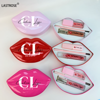 Ensemble de rouge à lèvres, gloss et crayon à lèvres 3 en 1, emballage de luxe en forme de lèvres, boîte de rangement, rouge à lèvres imperméable, cosmétique pour les lèvres, marque privée, coffret cadeau de maquillage