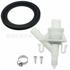 Válvula de llenado de inodoro para caravana con anillo de sellado y abrazadera, rosca de 1.9 cm, altura de 10.5 cm, de plástico, para uso en vehículos recreativos. - Product Image 4