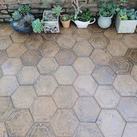 Offre spéciale de carreaux hexagonaux mats en métal émaillé faits à la main Hotel Art Céramique Vintage Luxury Villa Interior Patterned Tiles