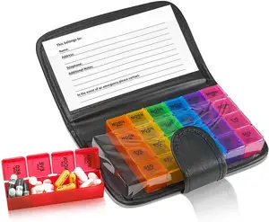 Pre script ion Medica tion Wallet Pill Box für Fischöl