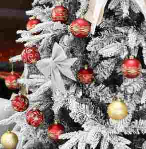 OEM ODM Custom Beaded Flocking Luxury Hand Blown Matte Glass <b>LED</b> Christmas Baubles Party Holiday Decoration Wholesale - Product Image 4