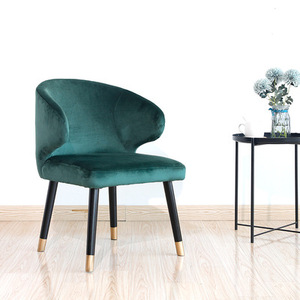 Chaise de salle à manger de luxe Nordic Light chaises de canapé de ménage simples chaises en velours pour meubles de salon - Product Image 6