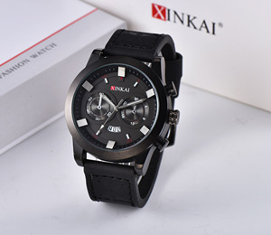 para hombre reloj de acero inoxidable de <span class=keywords><strong>vige</strong></span> correa de cuero logotipo personalizado reloj cronógrafo movimiento cronógrafo auto - Product Image 6