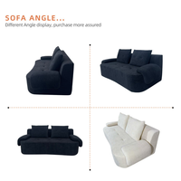 Canapé de salon moderne minimaliste haut de gamme en forme d'arc, deux places, adapté aux appartements, avec mousse haute densité et tissu compressé sous vide