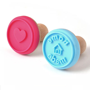 2025 New Design Custom Silicone Rubber Cookie Stamp With Wooden Handle Silicone Stamp - Product Image 5