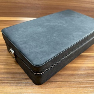 Boîte de voyage pour montres en cuir PU à 12 emplacements avec fermeture éclair, doublure en velours doux, multicolores, étui de rangement et de transport pour montres-bracelets - Product Image 2
