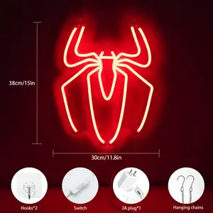 Custom Model Spider Led Neon Diy Decorative Lights Outdoor Signage For Gaming Room Bedroom Living Room Birthday Party Decoration