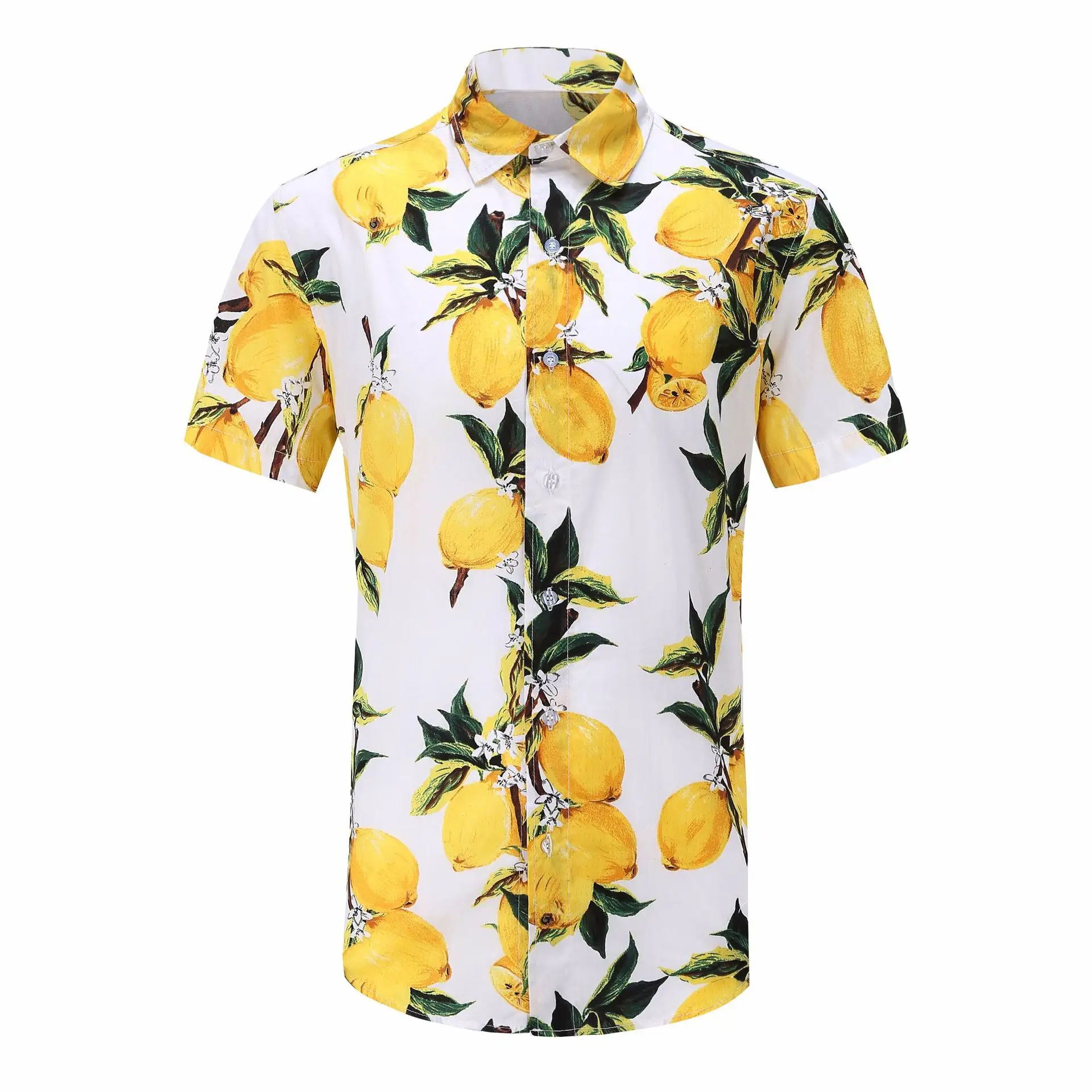 قمصان قطنية للرجال من Ropa De Hombre, قمصان قطنية للرجال على الشاطئ ، قمصان هاواي بأكمام قصيرة ، قميص صيفي