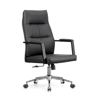 Chaise de bureau de direction ergonomique en PU noir, vente en gros, pour manager et PDG, avec roulettes, pour bureaux et mobilier de bureau