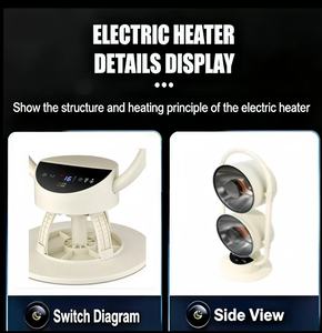 <span class=keywords><strong>Ventilateur</strong></span> Chauffant Électrique Infrarouge en Céramique Économe en Énergie avec Protection Contre la Surchauffe et la Chute, Éclairage, Autoportant, Télécommande Réglable - Product Image 5