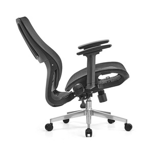 <span class=keywords><strong>Chaise</strong></span> de bureau/gaming ergonomique moderne avec appui-tête 2D réglable, dossier en maille, base pivotante en aluminium, inclinable, confortable et durable - Product Image 2