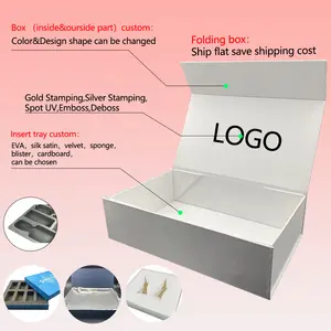 Embalaje de regalo con logotipo personalizado CAJA PLEGABLE magnética precio embalaje plegable de papel caja de ropa de zapatos