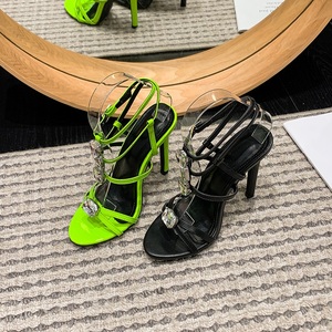 Sizes 35-42 French Fashion Open Toe Rhinestones Elegant Slim Heel <b>Sandals</b> - Product Image 5